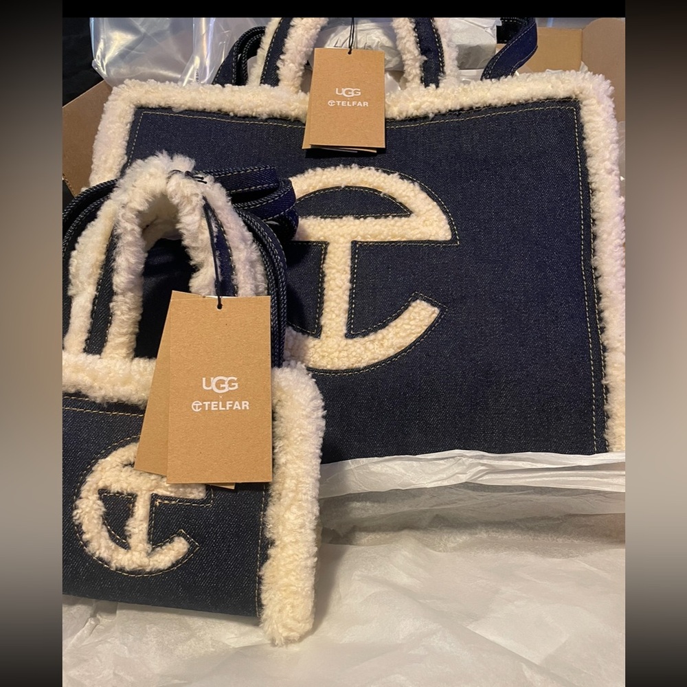 Telfar x denim ugg medium tote